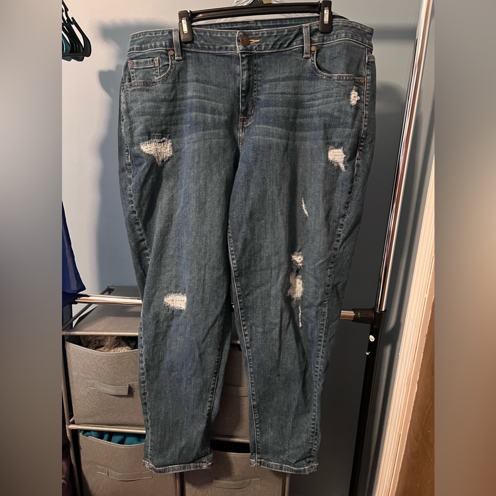 Lane Bryant boyfriend distressed jeans 20R EUC